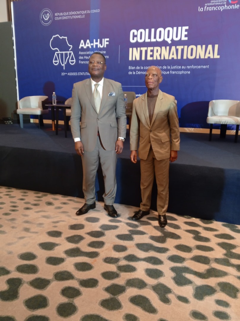 20e ASSISES STATUTAIRES DE l’AA-HJF A KINSHASA:  Le président de la Cour constitutionnelle, Pr Coulibaley a pris une part active aux travaux 
